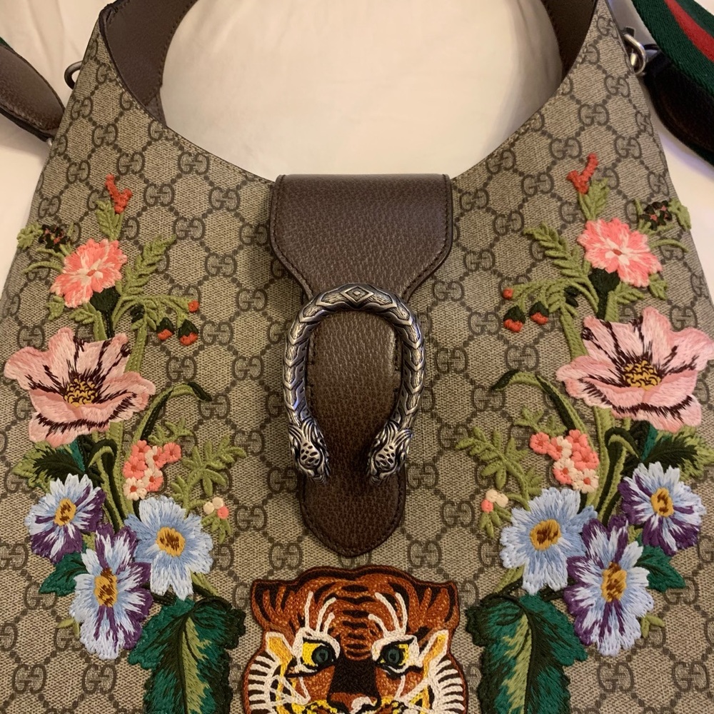 Gucci Tiger Patchwork Shoulder/ Crossbody Handbag - image 2